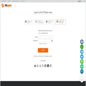 Скриншот главной страницы сайта my.fxopen.com