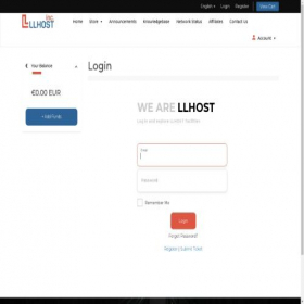 Скриншот главной страницы сайта my.llhost-inc.eu