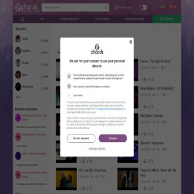Скриншот главной страницы сайта mychords.net