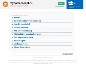 Скриншот главной страницы сайта mycook-recept.ru