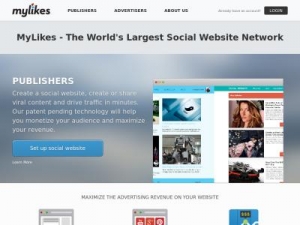 Скриншот главной страницы сайта mylikes.com