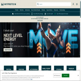 Скриншот главной страницы сайта myprotein.com