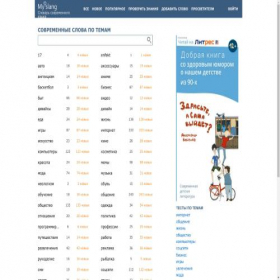 Скриншот главной страницы сайта myslang.ru