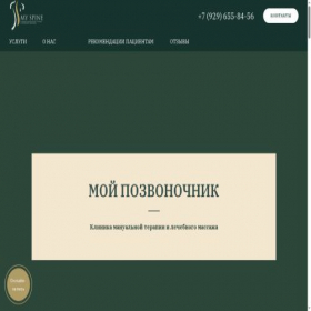 Скриншот главной страницы сайта myspine.msk.ru