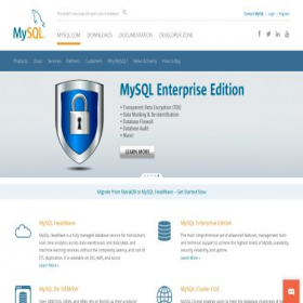 Скриншот главной страницы сайта mysql.com