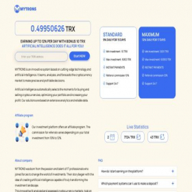 Скриншот главной страницы сайта mytrons.net