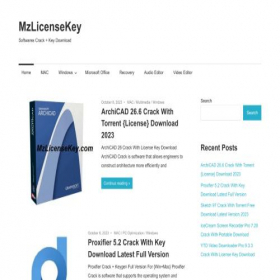 Скриншот главной страницы сайта mzlicensekey.com