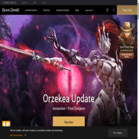 Скриншот главной страницы сайта naeu.playblackdesert.com