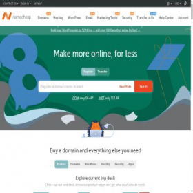 Скриншот главной страницы сайта namecheap.com