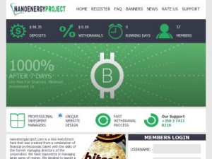 Скриншот главной страницы сайта nanoenergyproject.com