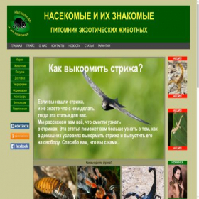 Скриншот главной страницы сайта nasekomue.com.ua