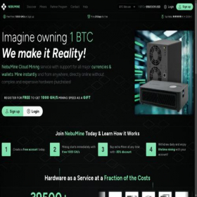 Скриншот главной страницы сайта nebumine.co