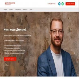 Скриншот главной страницы сайта nemtyurev-prodazhi.ru