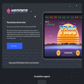 Скриншот главной страницы сайта neodice.com