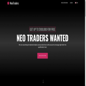 Скриншот главной страницы сайта neotraders.io