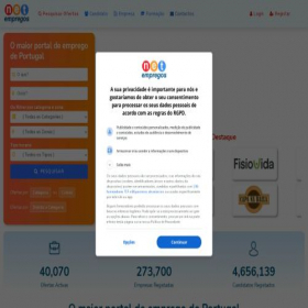 Скриншот главной страницы сайта net-empregos.com