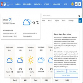 Скриншот главной страницы сайта new.meteo.lt