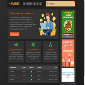 Скриншот главной страницы сайта newbux.my