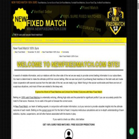 Скриншот главной страницы сайта newfixedmatch.com