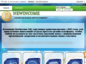 Скриншот главной страницы сайта newincome.ru
