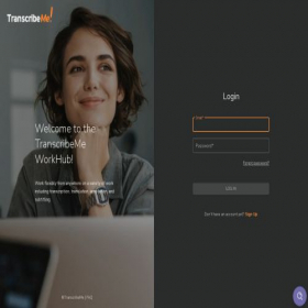 Скриншот главной страницы сайта newworkhub.transcribeme.com