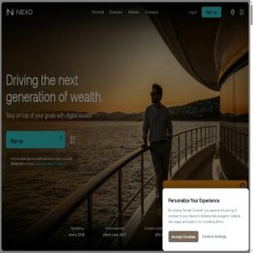 Скриншот главной страницы сайта nexo.io