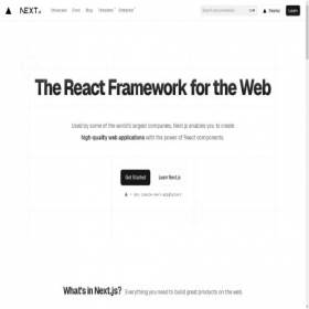 Скриншот главной страницы сайта nextjs.org