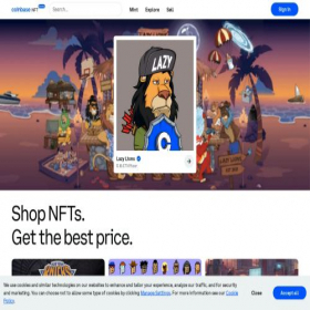 Скриншот главной страницы сайта nft.coinbase.com