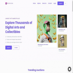 Скриншот главной страницы сайта nftartistryhub.com