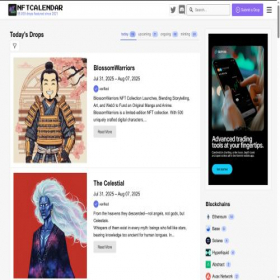 Скриншот главной страницы сайта nftcalendar.io