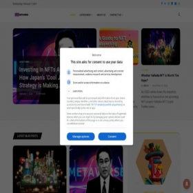 Скриншот главной страницы сайта nftmetaverse.news