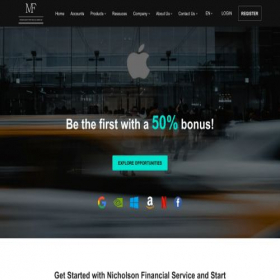 Скриншот главной страницы сайта nicholsonfinancialservice.com