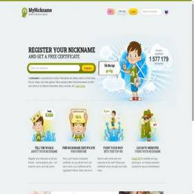 Скриншот главной страницы сайта nick-name.ru