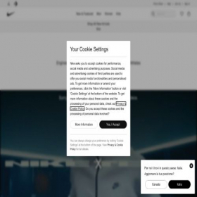 Скриншот главной страницы сайта nikecanada.com