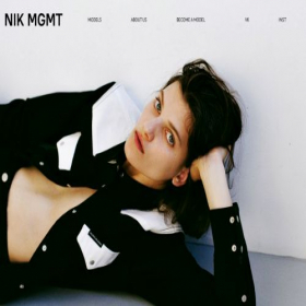 Скриншот главной страницы сайта nikmodelmanagement.com