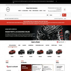 Скриншот главной страницы сайта nissanpartsoverstock.com