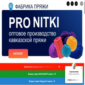 Скриншот главной страницы сайта nitkipro.ru