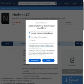 Скриншот главной страницы сайта nitrosense.software.informer.com
