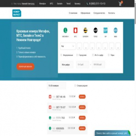 Скриншот главной страницы сайта nnovgorod.nomermarket.ru