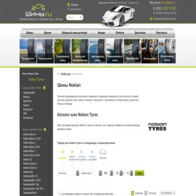Скриншот главной страницы сайта nokian.shiny.ru