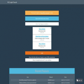 Скриншот главной страницы сайта nologinfaucet.com