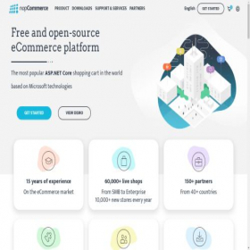 Скриншот главной страницы сайта nopcommerce.com