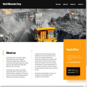 Скриншот главной страницы сайта nordminerals.com