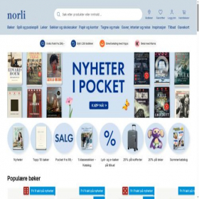 Скриншот главной страницы сайта norli.no