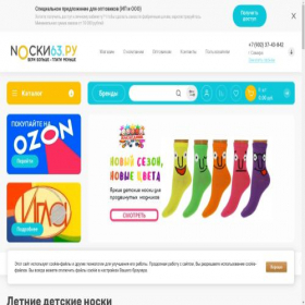 Скриншот главной страницы сайта noski63.ru