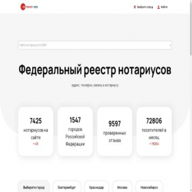 Скриншот главной страницы сайта notarius.guru