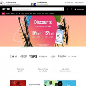 Скриншот главной страницы сайта notino.co.uk