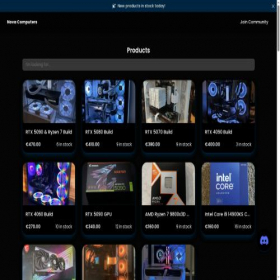 Скриншот главной страницы сайта novacomputers.sell.app