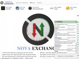 Скриншот главной страницы сайта novaexchange.com