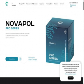 Скриншот главной страницы сайта novapolymerics.ru